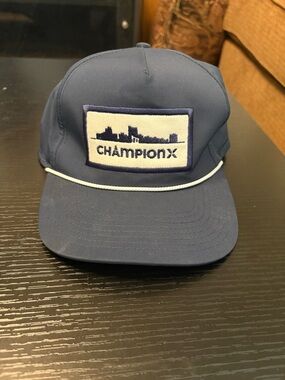 Champion X spark plug x Imperial sports navy SnapBack hat